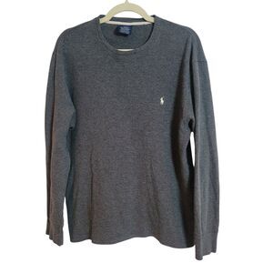 Polo Ralph Lauren Men's Thermal Waffle Shirt Gray Cotton Sleepwear Size XL